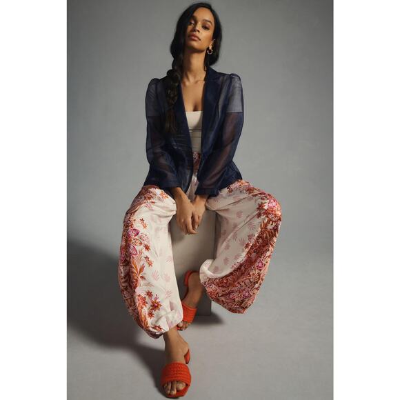 Anthropologie Pleated Ballon Floral Boho Pants Multicolor US 10 30"x26" - Picture 4 of 13